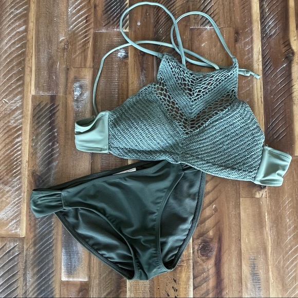 Olive Crochet style Bathing Suit - Picture 1 of 10